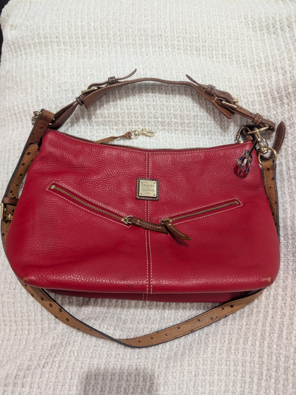 Beautiful Red Leather Douney & Bourke Shoulder Bag